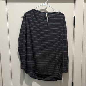 lululemon athletica Black Top with Thin White Stripes